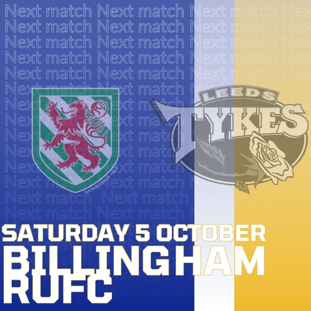 Billingham RUFC v Leeds Tykes Saturday 5 October Logos of both clubs