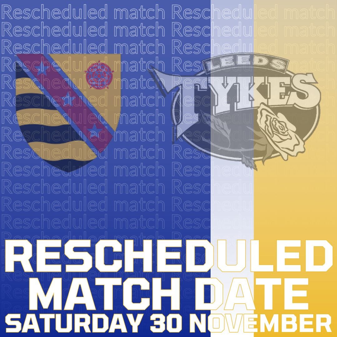 Fylde RFC v Leeds Tykes Rescheduled match date Saturday 30 November Logos of both clubs