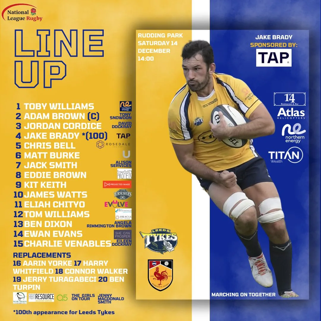 Leeds Tykes line-up 14 December 2024