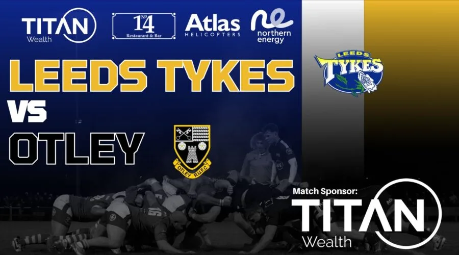 Leeds Tykes v Otley RUFC Team logos and sponsor logos